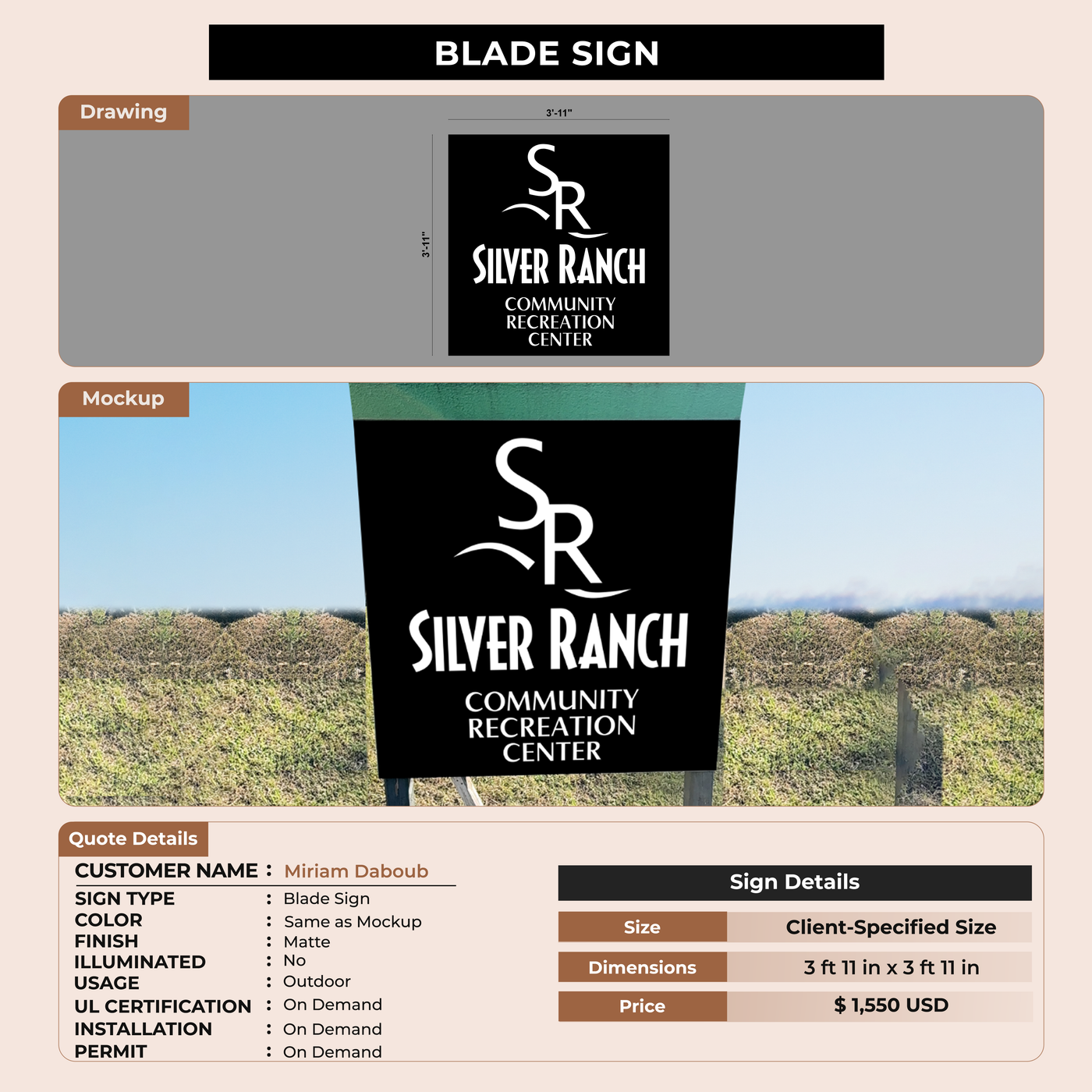 Blade sign for Miriam Daboub