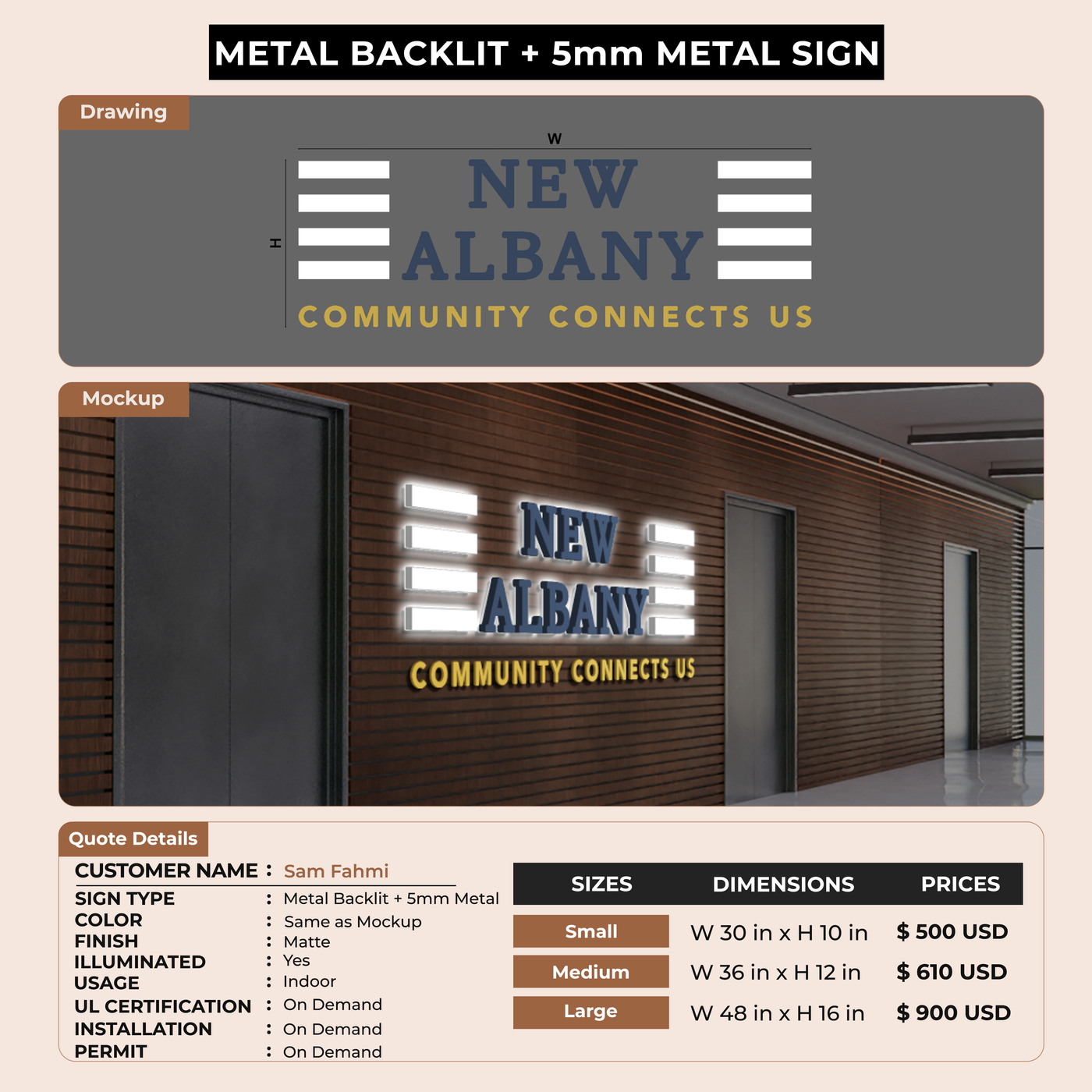 Business Signage for Sam Fahmi