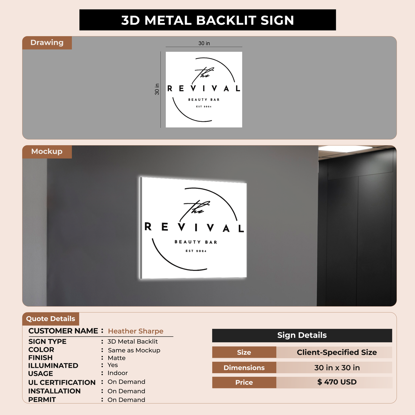 Business signage for Heather Sharpe