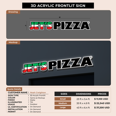 Business signage for Noah Creighton