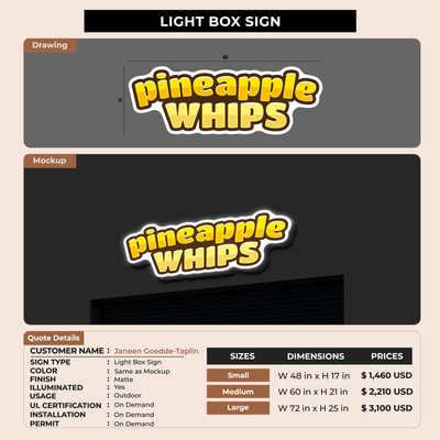 Light Box Signage for Janeen Goedde-Taplin