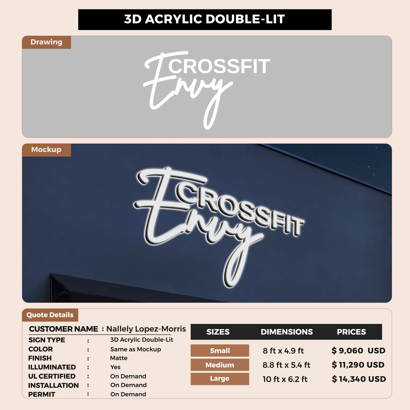 Business signage for Nallely Lopez-Morris