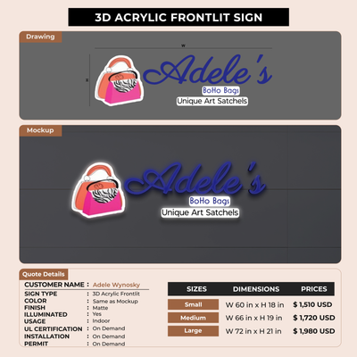 Business Signage for Adele Wynosky