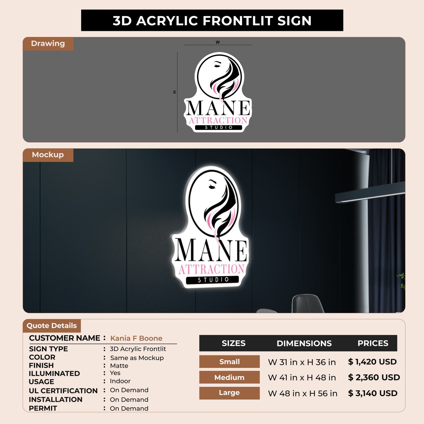 Business Signage for Kania F Boone
