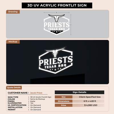 Custom Signs for Jacob Priest
