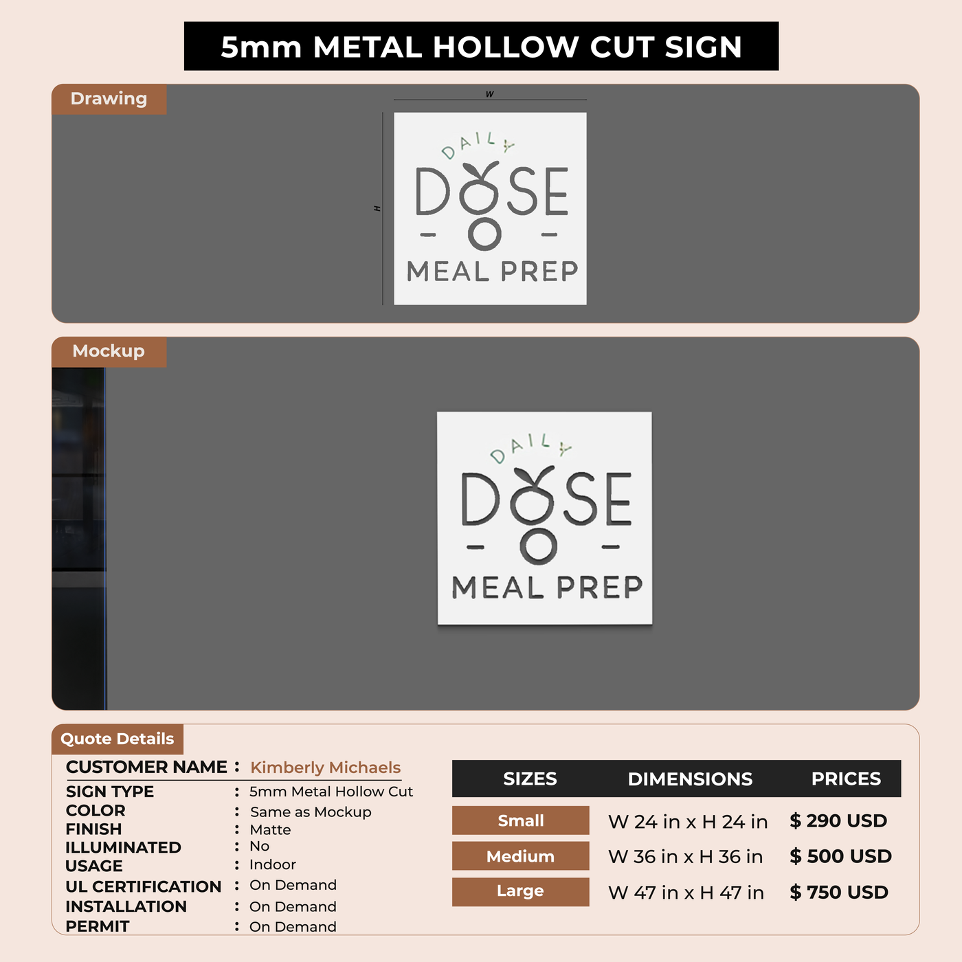 Business Signage for Kimberly Michaels