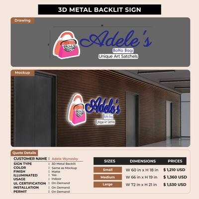 Business Signage for Adele Wynosky