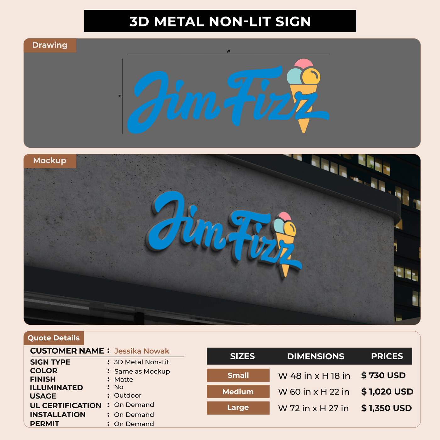 Business Signage for Jessika Nowak