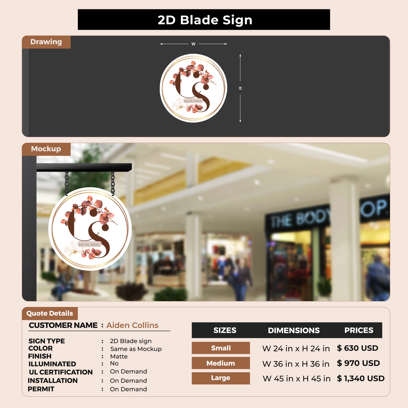 Custom Signs For Aiden Collins