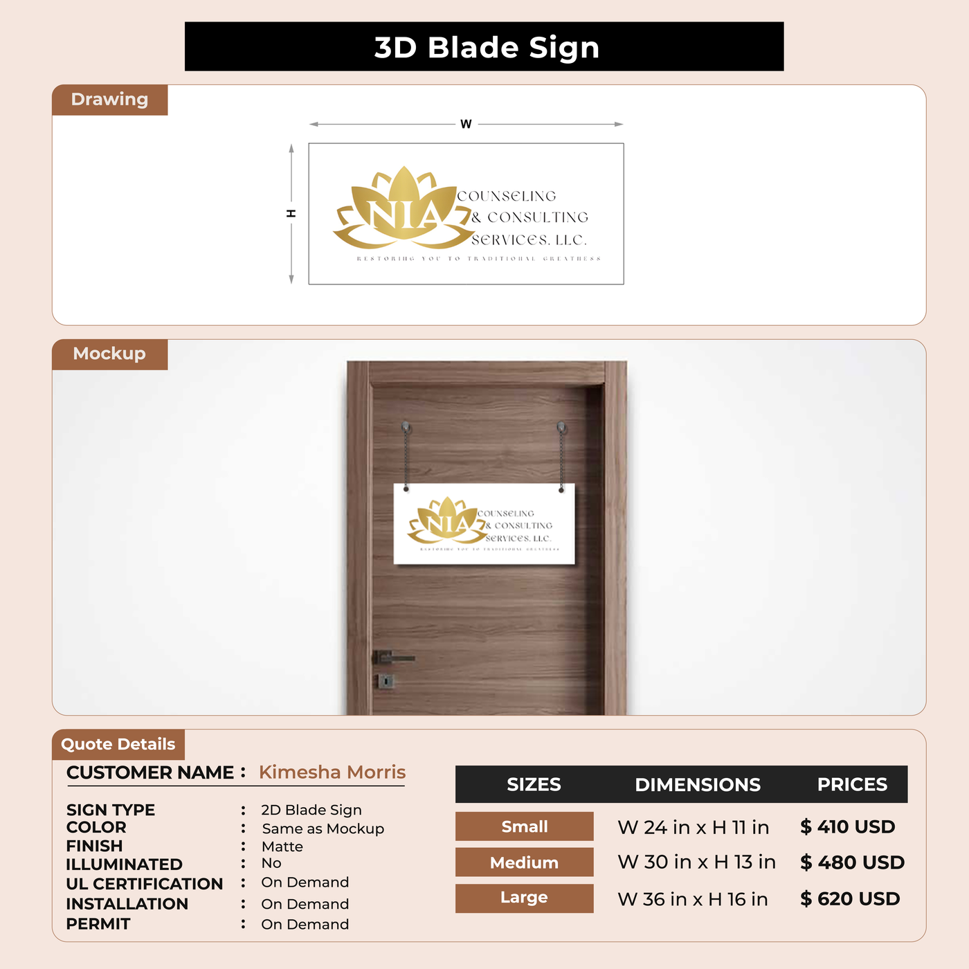 Custom Signs For Kimesha Morris