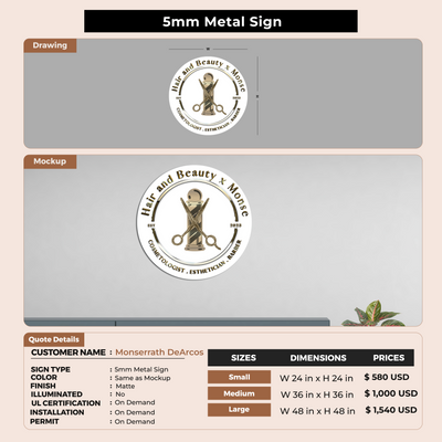 5MM Metal Sign For Monserrath DeArcos