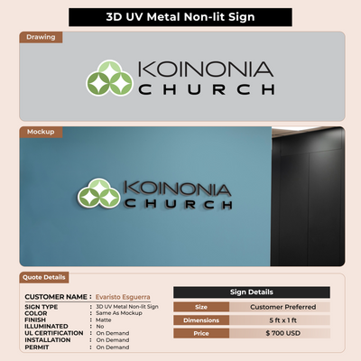 Custom Signs For Evaristo Esguerra