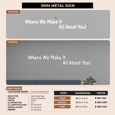 5MM Metal Sign For Connie Kopecky