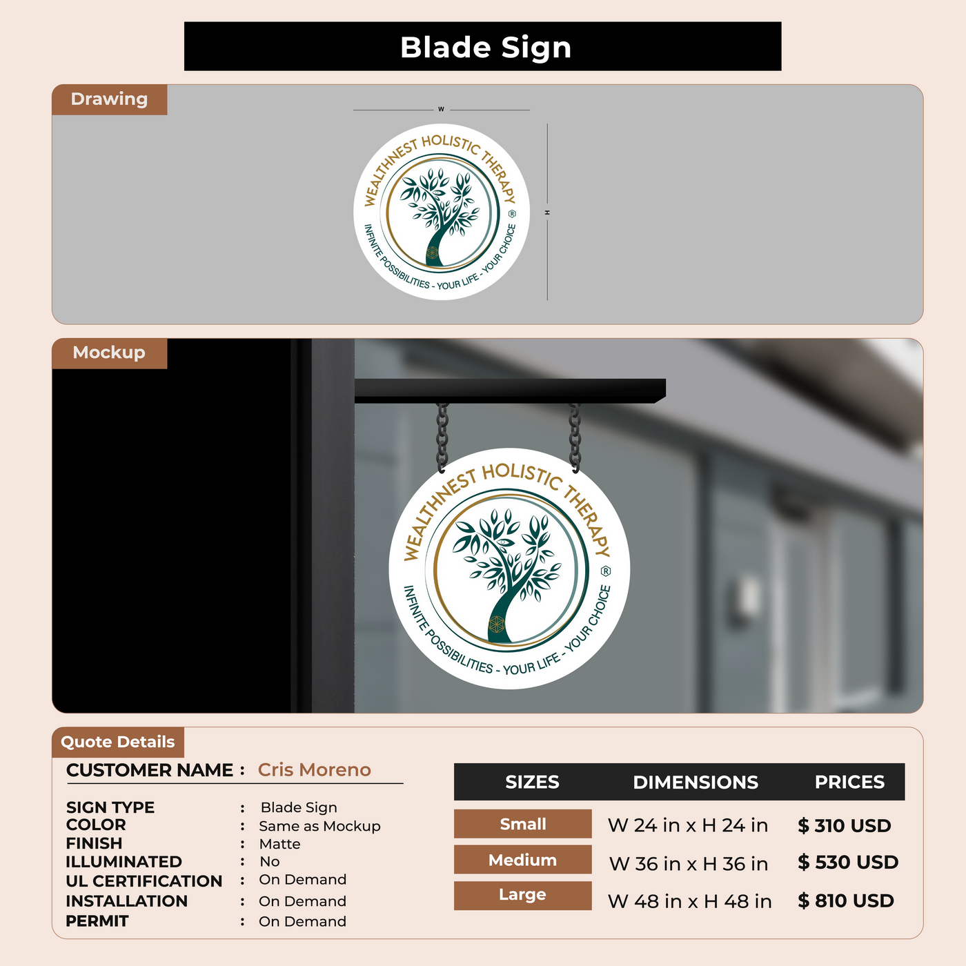 2D Blade Sign For Cris Moreno