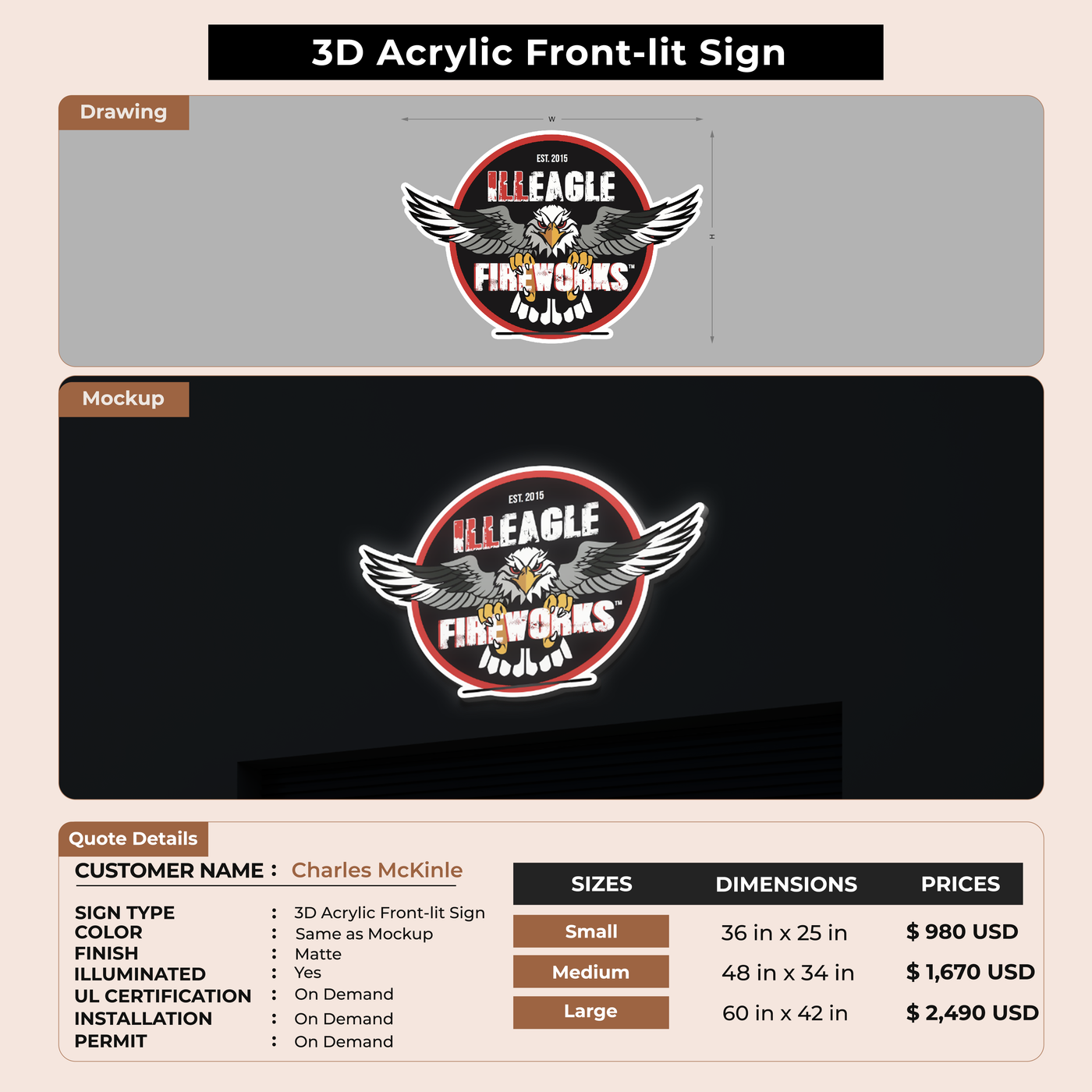 Custom Signs For Charles McKinley