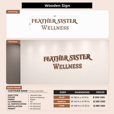 Wooden Sign For Tracy searight