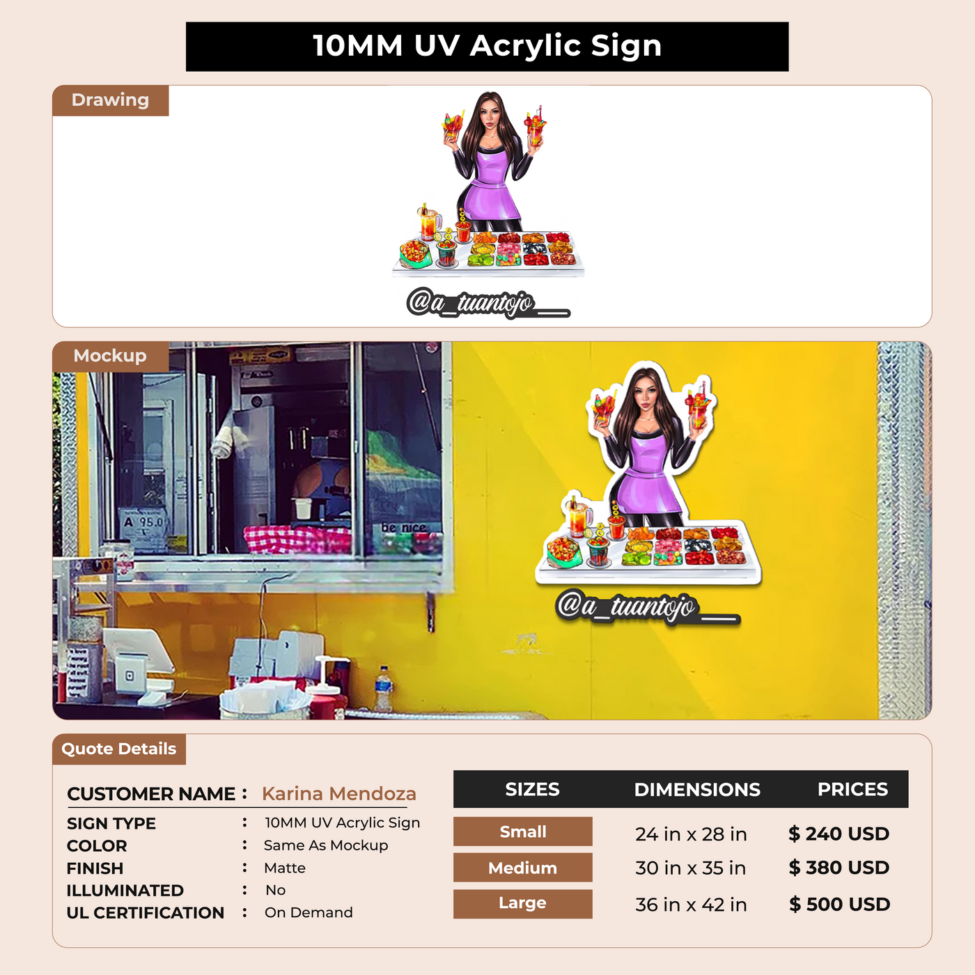 Custom Signs For Karina Mendoza