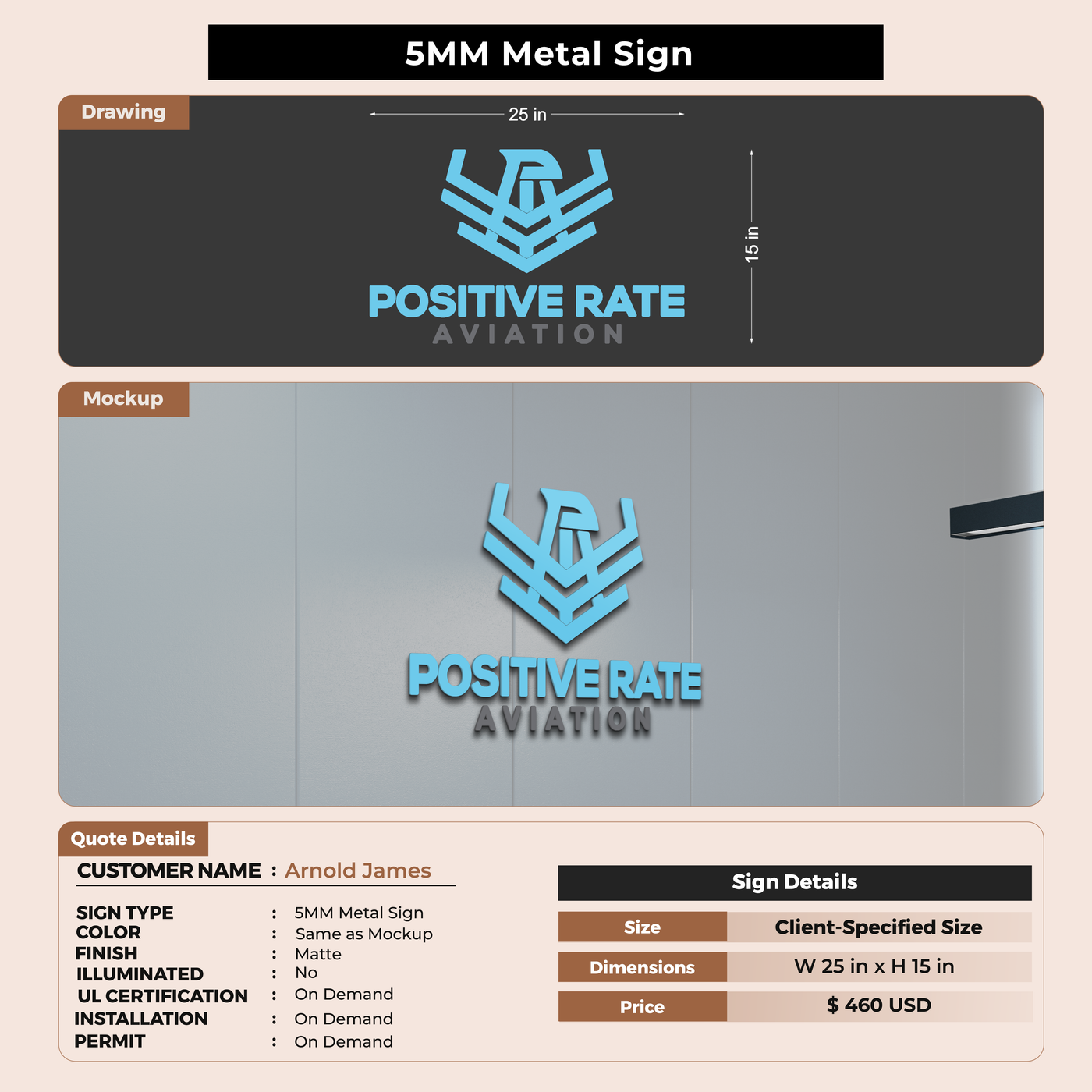 Custom Signs For Arnold James