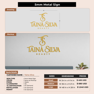 Custom Signs For Taina Silva