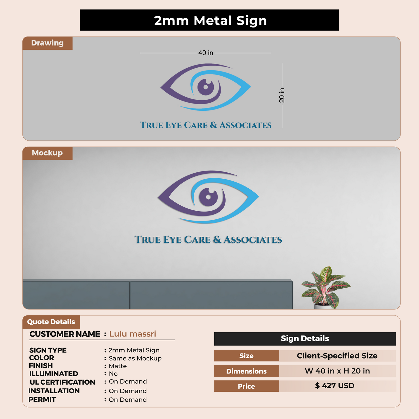 Custom Signs For Lulu massri