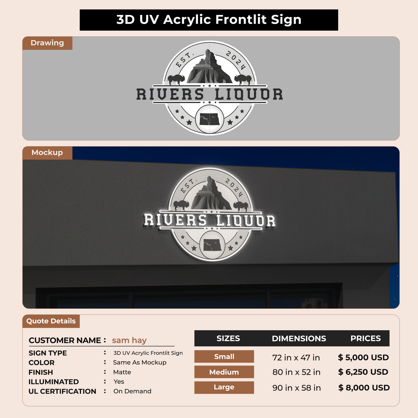 Custom Signs For sam hay