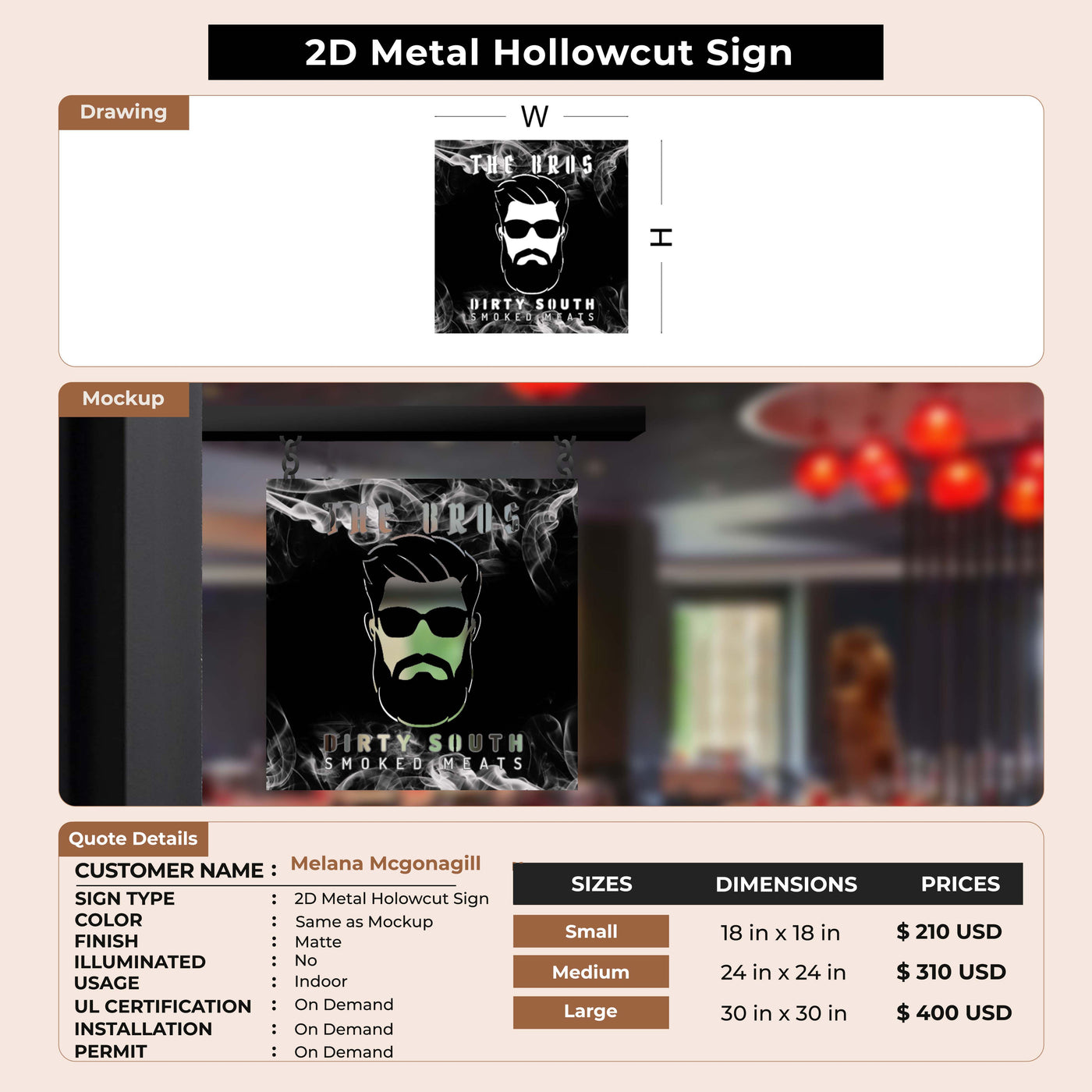 Custom Signs for Melana Mcgonagill