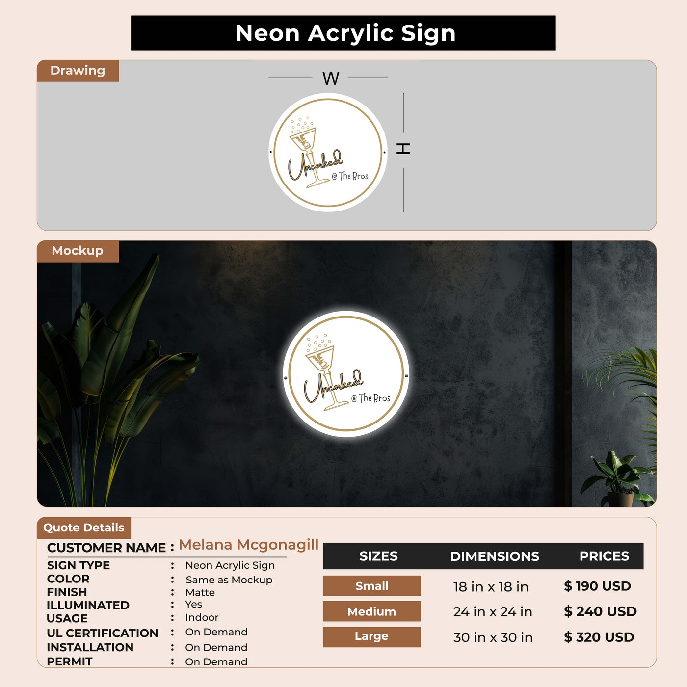 Custom Signs for Melana Mcgonagill
