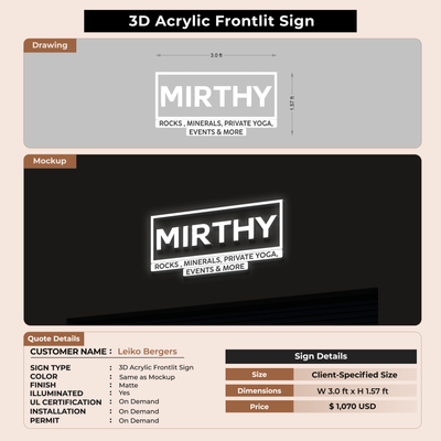 Custom Signs for Leiko Bergers