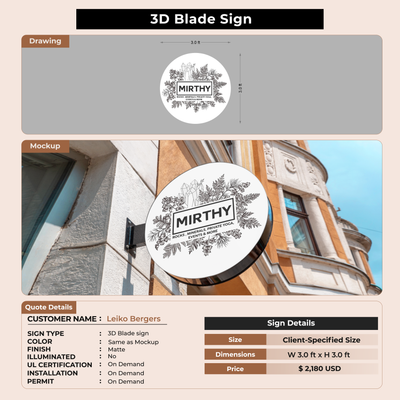 Custom Signs for Leiko Bergers