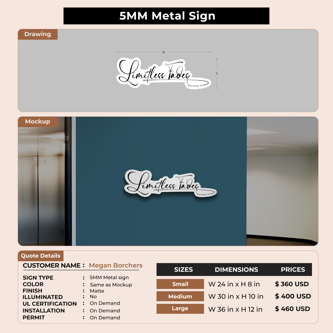Custom Signs for Megan Borchers