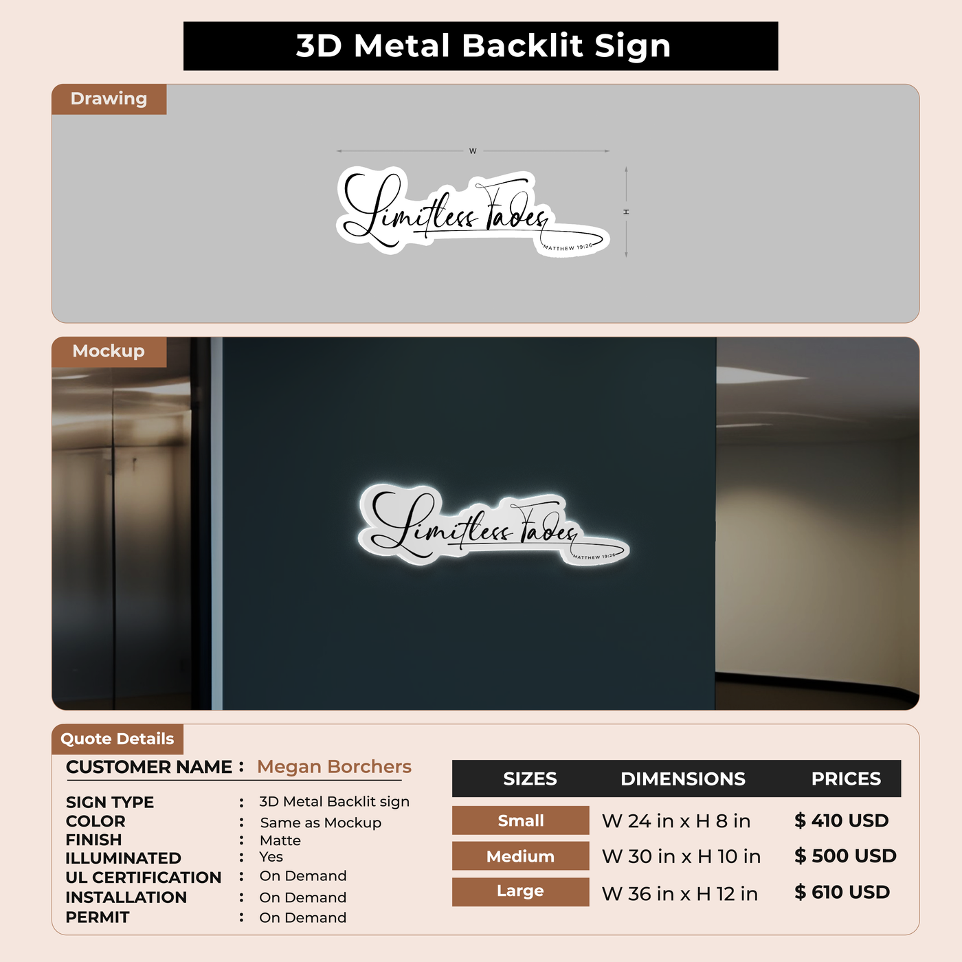 Custom Signs for Megan Borchers