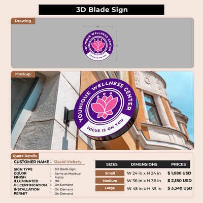 3D Blade Sign for David Vickery