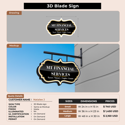 3D Blade Sign for Natalee J