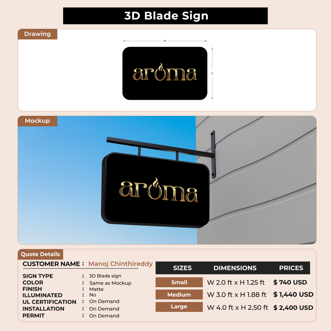 Custom Signs for Manoj Chinthireddy