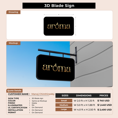 Custom Signs for Manoj Chinthireddy