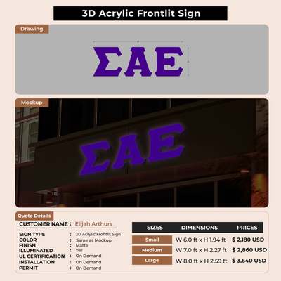 Custom Signs for Elijah Arthurs