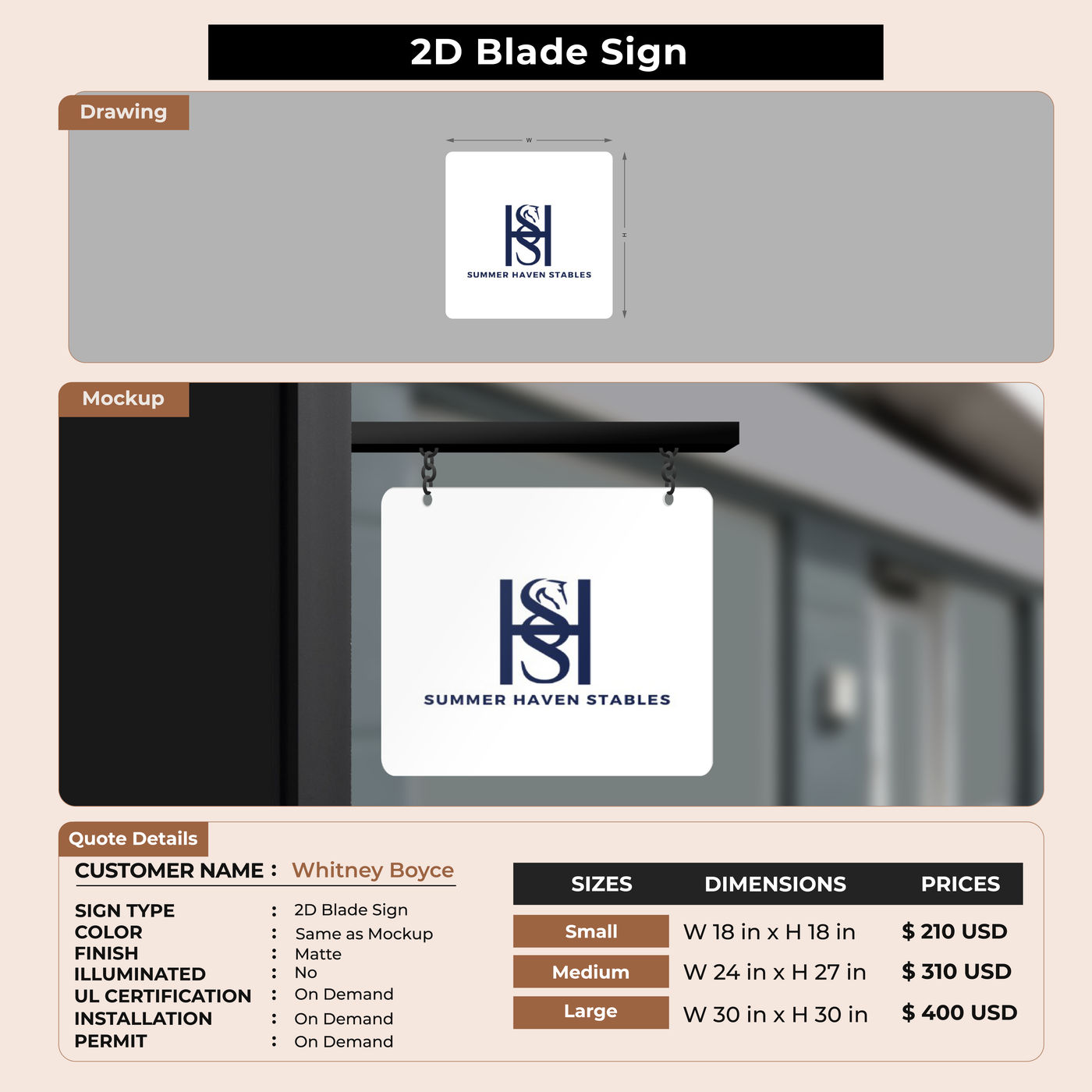 Blade Sign for Whitney Boyce