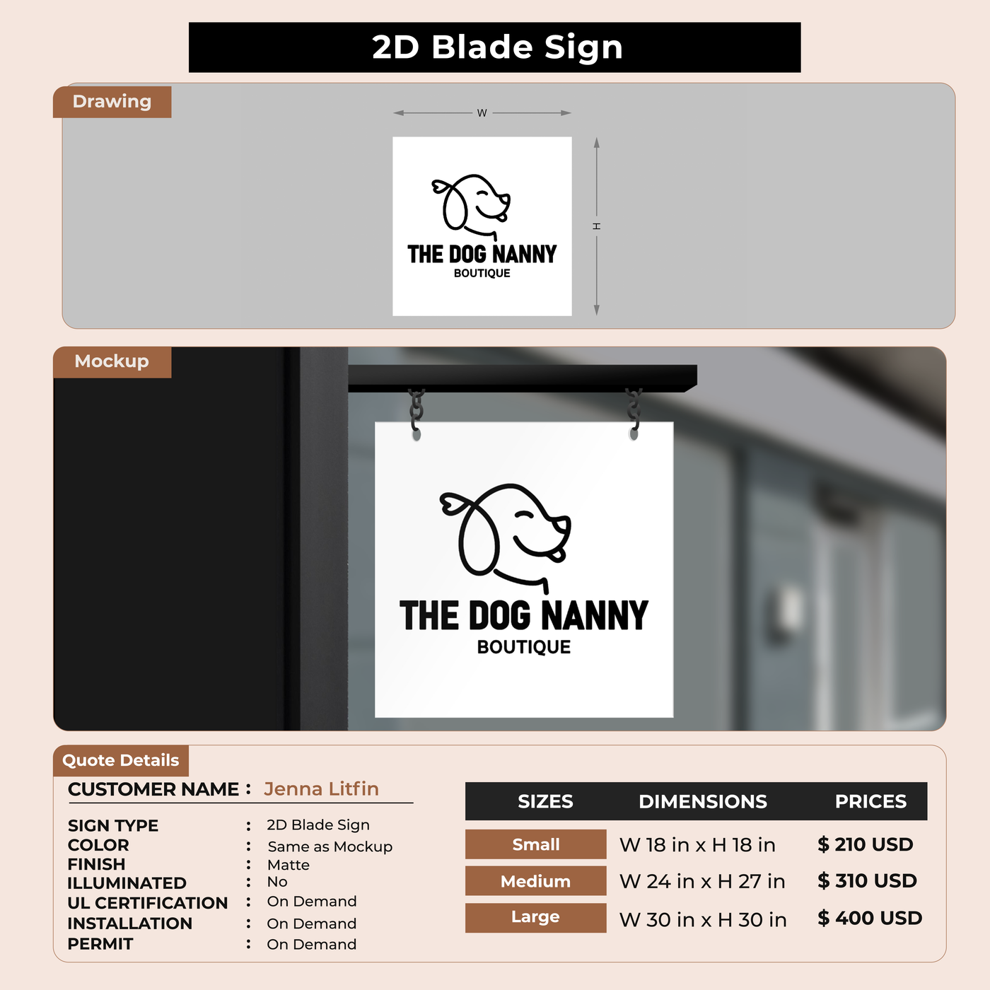 Business Signage for Jenna Litfin