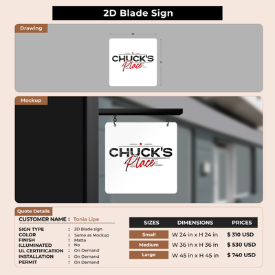 Blade Sign For Tonia Lipe