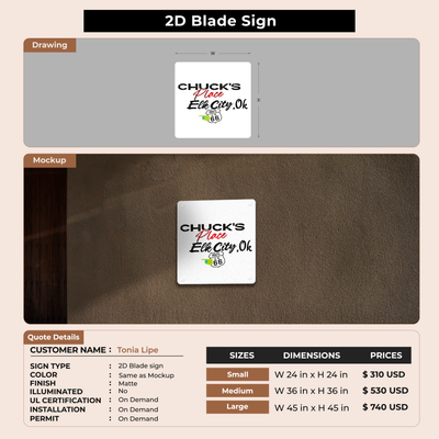 Blade Sign For Tonia Lipe