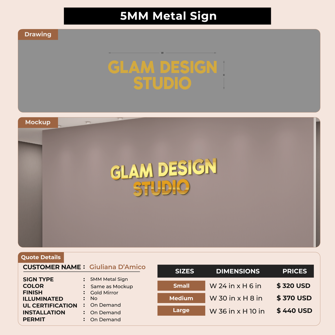 custom Signs for Giuliana D’Amico