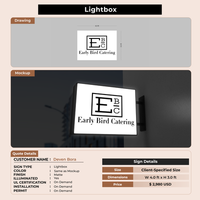 Lightbox Sign For Deven Bora