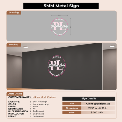 5MM Metal Sign For Nikiea M McClairen