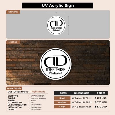 Custom Signs for Regina Berry
