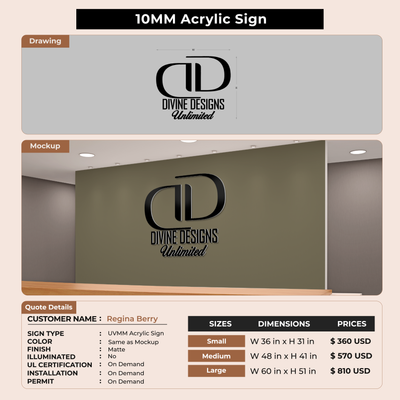 Custom Signs for Regina Berry