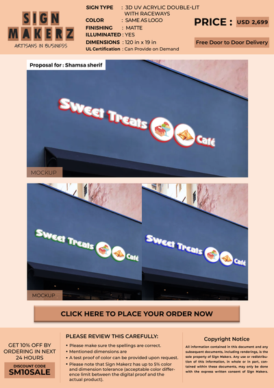 3d acrylic doublelit for Shamsa sherif