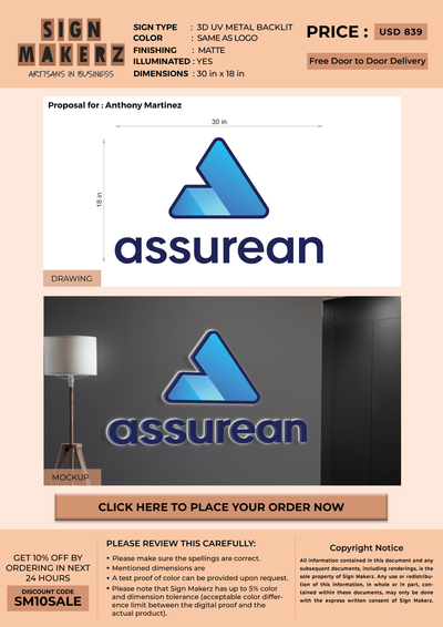 Business signage for Anthony Martinez