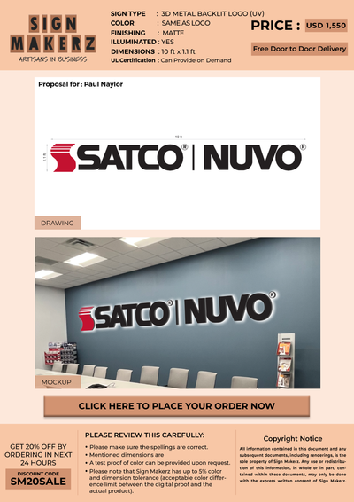 3d metal backlit for Paul Naylor