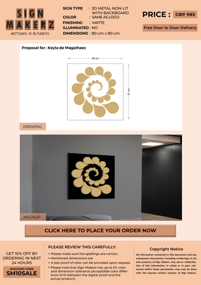 3D Metal Business Signage for Keyla de Magalhaes