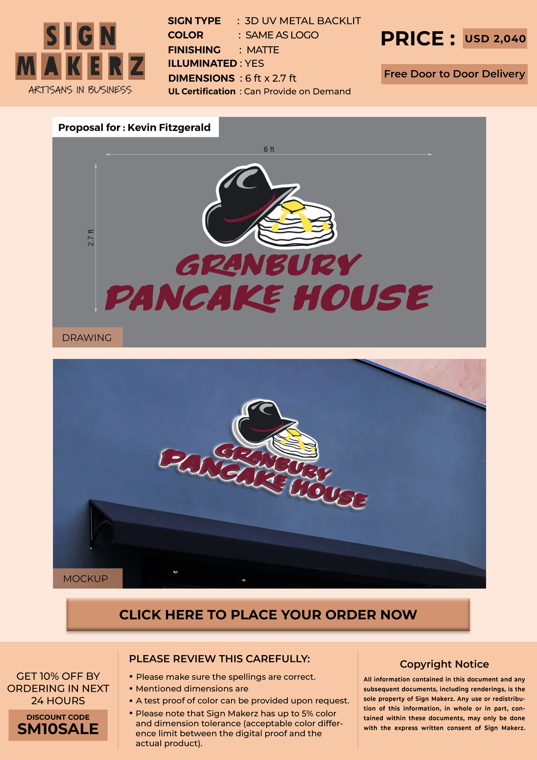 3D Business Signage for Kevin Fitzgerald